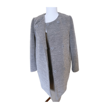 Grey wool blend coat