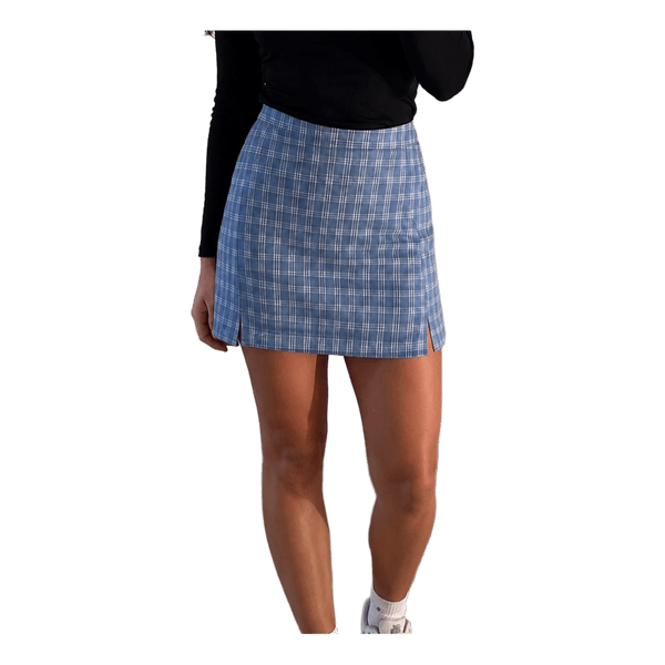 Blue plaid mini skirt