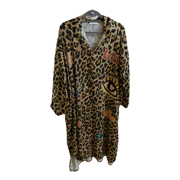 Leopard print button-down shirt