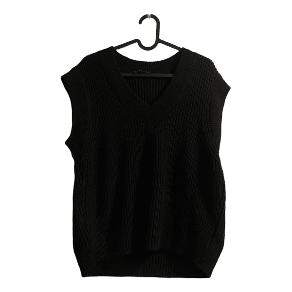 Sort strikket vest