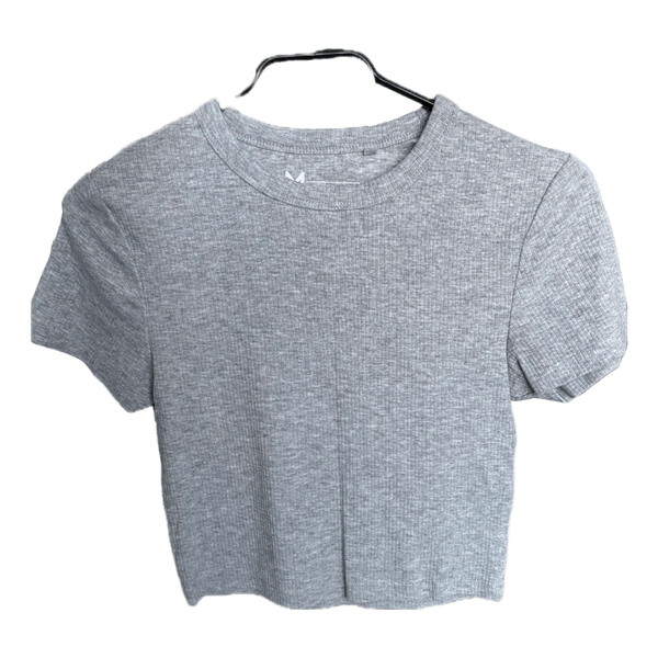 Grey ribbed crop top