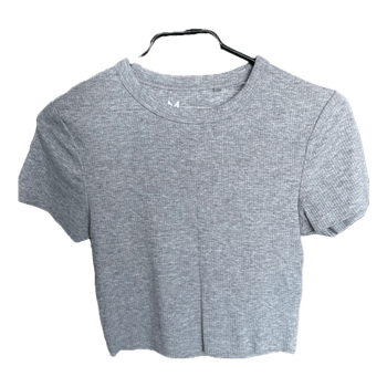 Grey ribbed crop top