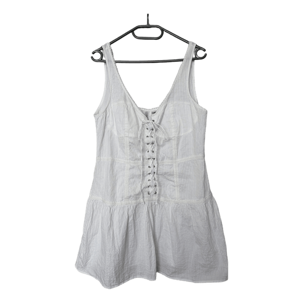 White lace-up dress