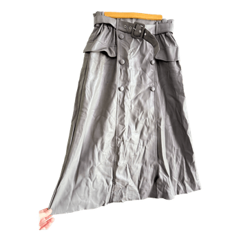 Grey faux leather skirt