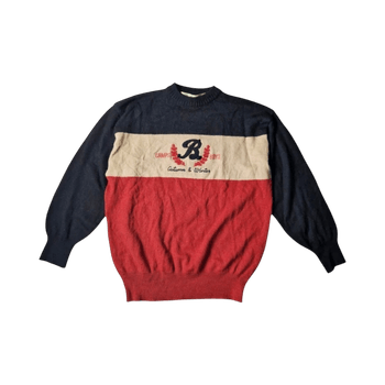 Vintage CAMPS “Autumn & Winter” Colour Block Knit Sweater M/L