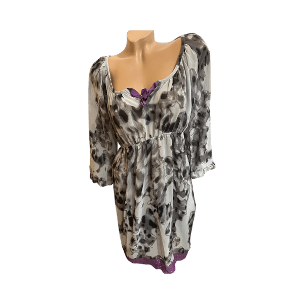 New Cream Grey printed tunic dress