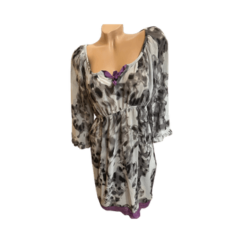 New Cream Grey printed tunic dress