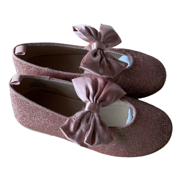 Pink glitter ballet flats