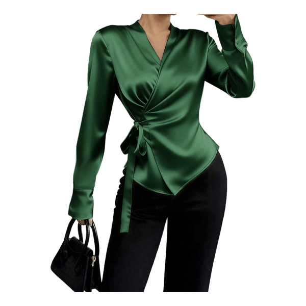 Satin long sleeve blouse