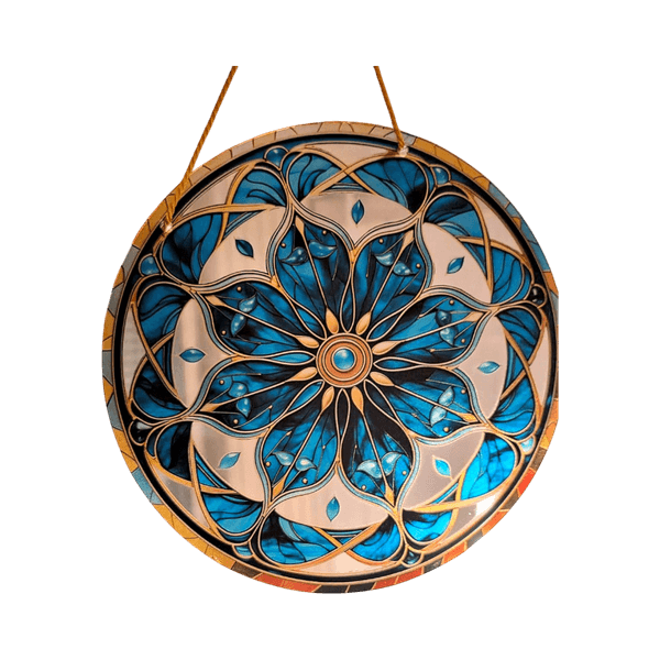 Blue floral round wall art (price per piece)