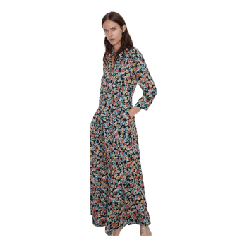 Zara floral maxi dress S viscose summer boho elegant long dress