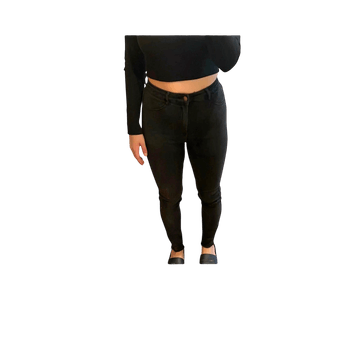 Black high-waisted skinny jeans