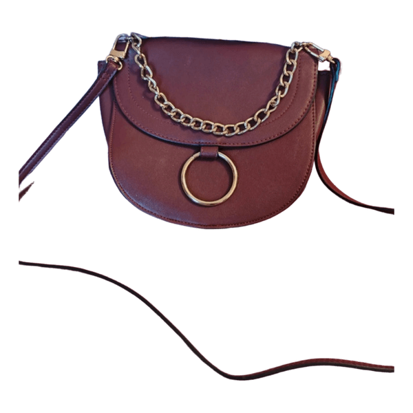 Burgundy saddle bag lindex
