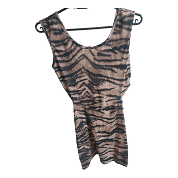 Tiger print cutout dress