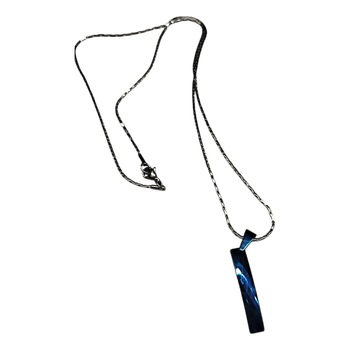 Spikes blue bar necklace