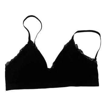 2kpl Musta pitsireunainen bralette