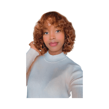 Fluffy water wave bob bang wig