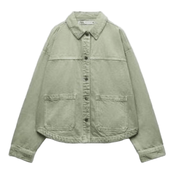 Grøn Zara denimjakke