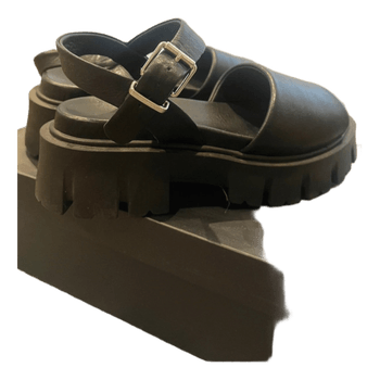 Black chunky sandals