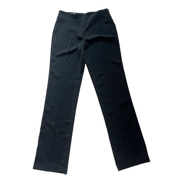 Black straight-leg trousers