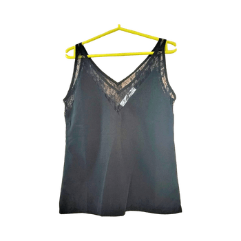 Black lace trim tank top