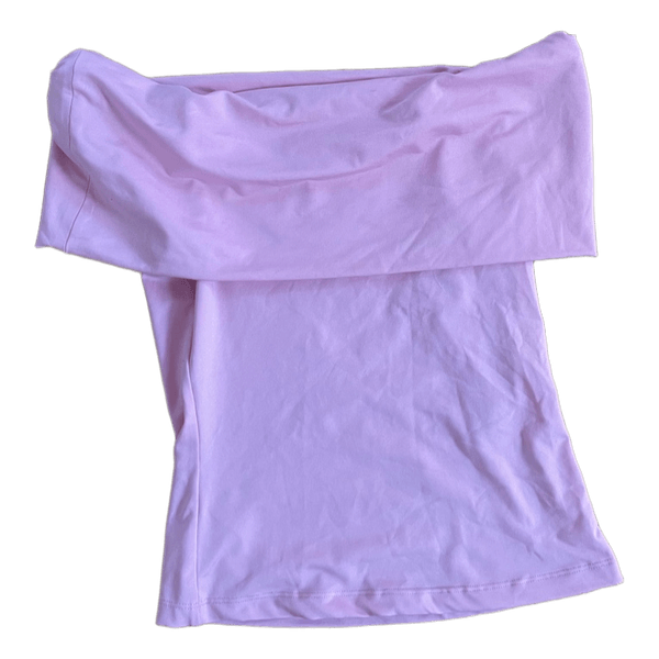 Lyserød off-shoulder top