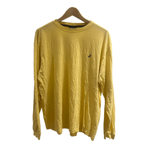 Yellow cotton long sleeve top