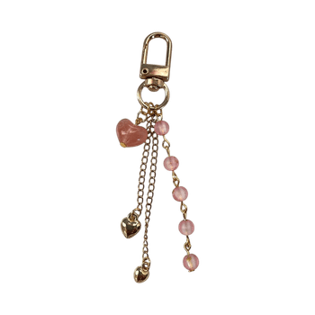 Pink heart bag charm
