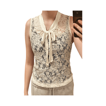 Nude lace sleeveless top
