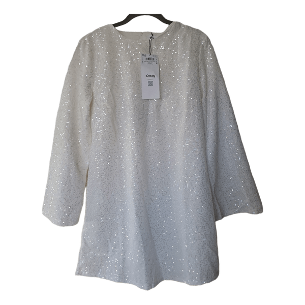 Sinsay sequin white dress