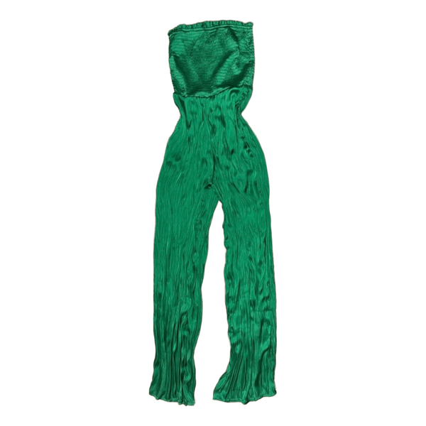 Green strapless jumpsuit