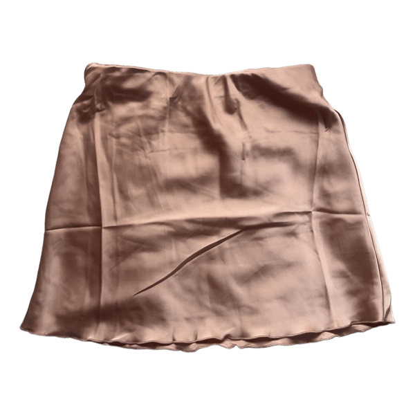Pink satin mini skirt