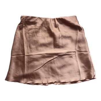 Pink satin mini skirt