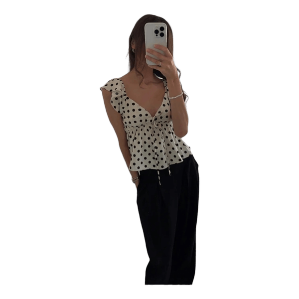 Polka prikket top