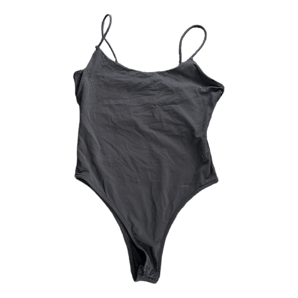Mørkegrå bodystocking med stropper