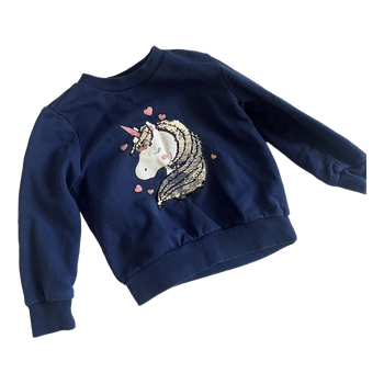 Blue unicorn sequin sweatshirt
