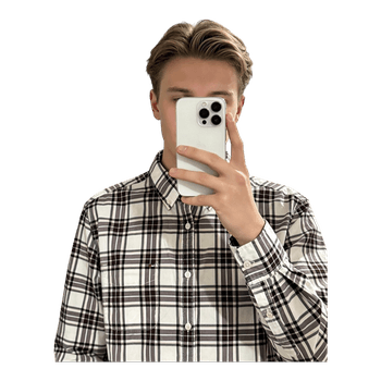 Plaid long-sleeved shirt