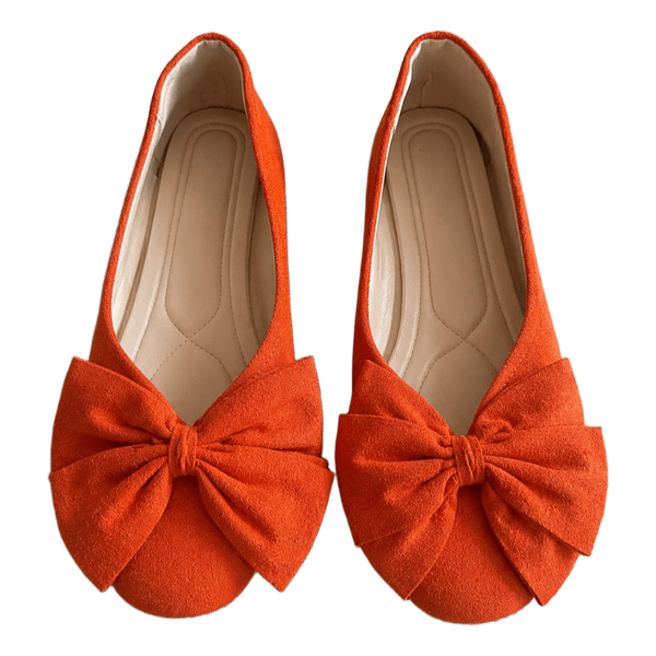 Orange bow flats