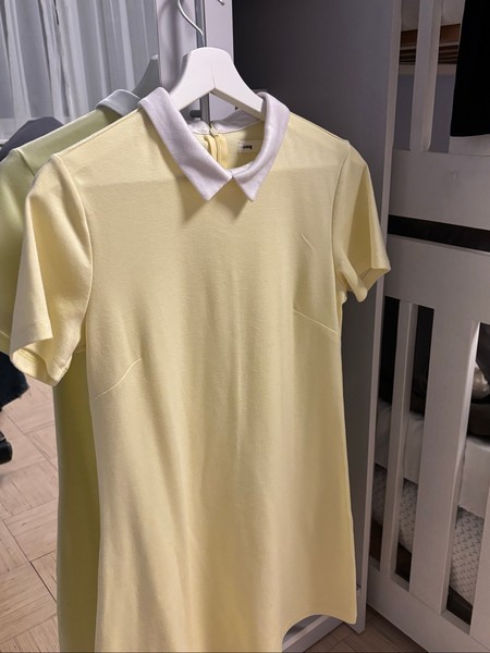 Yellow collared mini dress
