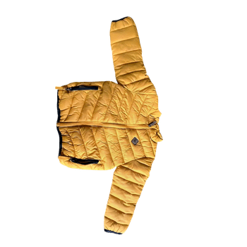 Yellow puffer jacket