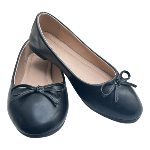 Sort ballerina med sløjfe