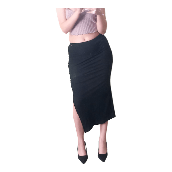 Black midi skirt