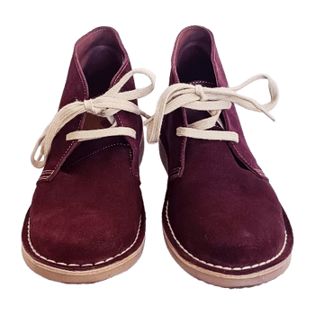 Burgundy suede ankle boots