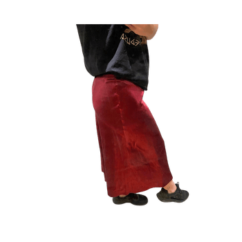 Viininpunainen satiinihame