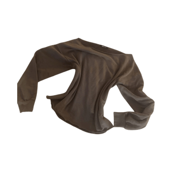 Brown raw-hem sweatshirt