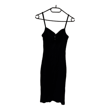 Black ribbed midi dress
