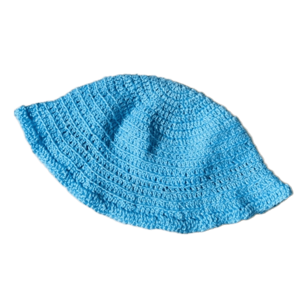 Light blue crochet bucket hat
