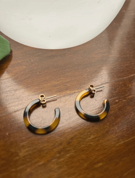 H&M Leopard Plastic Earrings