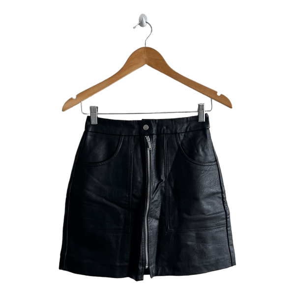 Black faux leather skirt