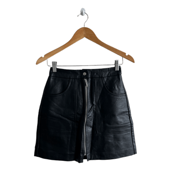 Black faux leather skirt